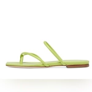 Aeyde Mina Strappy Leather Slide Sandals in Green - NWT